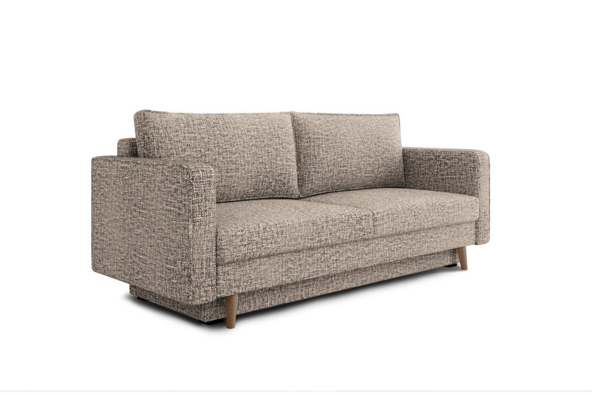 SCHLAFSOFA COCO Braun  inkl. Rückenkissen, Schlaffunktion  - Erlefarben/Schwarz, Design, Holzwerkstoff/Kunststoff (232/90/97cm) - MID.YOU