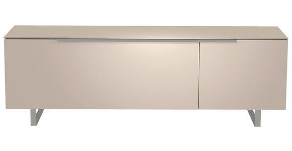 LOWBOARD Alufarben, Sandfarben  - Sandfarben/Alufarben, Design, Glas/Holzwerkstoff (160/51/45cm) - Moderano