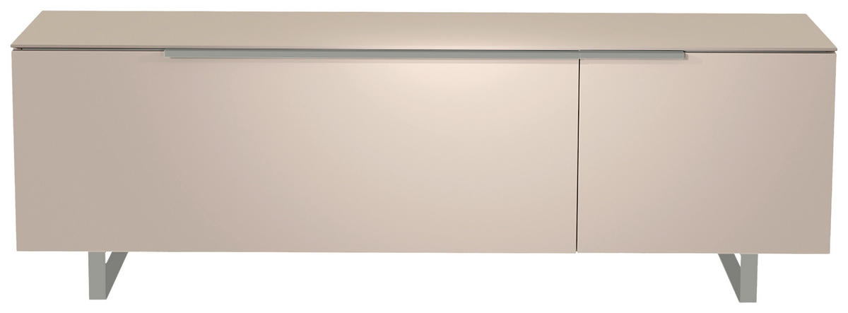 LOWBOARD Alufarben, Sandfarben  160/51/45 cm  - Sandfarben/Alufarben, Design, Glas/Holzwerkstoff (160/51/45cm) - Moderano