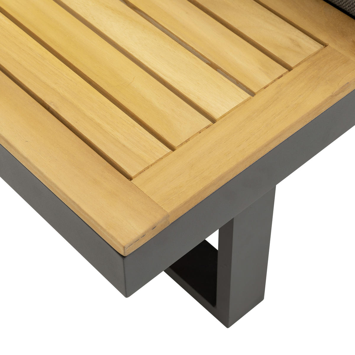 LOUNGEGARNITUR   253/70/175 cm Teakholz Aluminium  - Anthrazit/Grau, Basics, Holz/Textil (253/70/175cm) - Gardenson