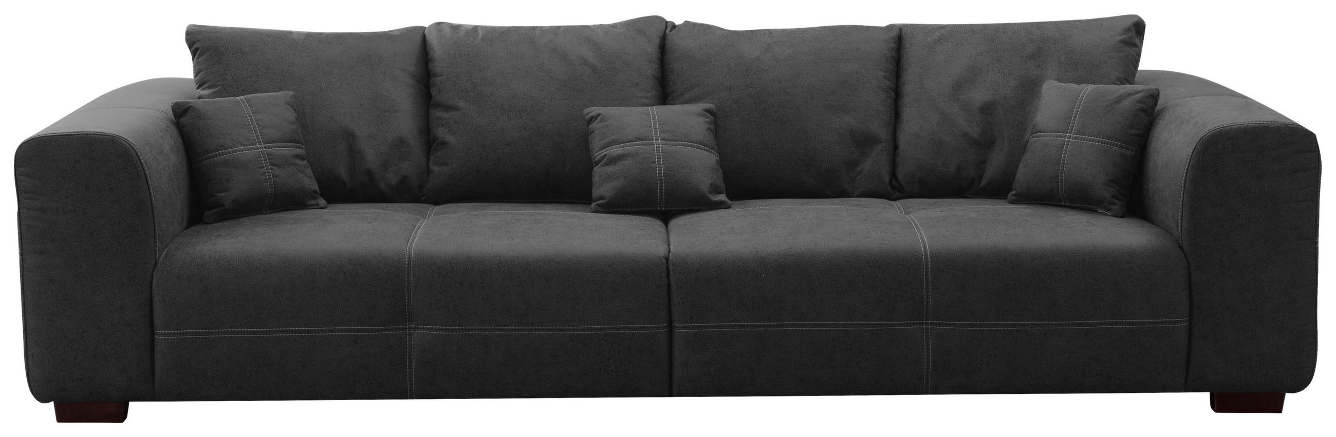 BIGSOFA Flachgewebe Anthrazit  - Anthrazit/Beige, KONVENTIONELL, Holz/Textil (287/69/108cm) - Cantus