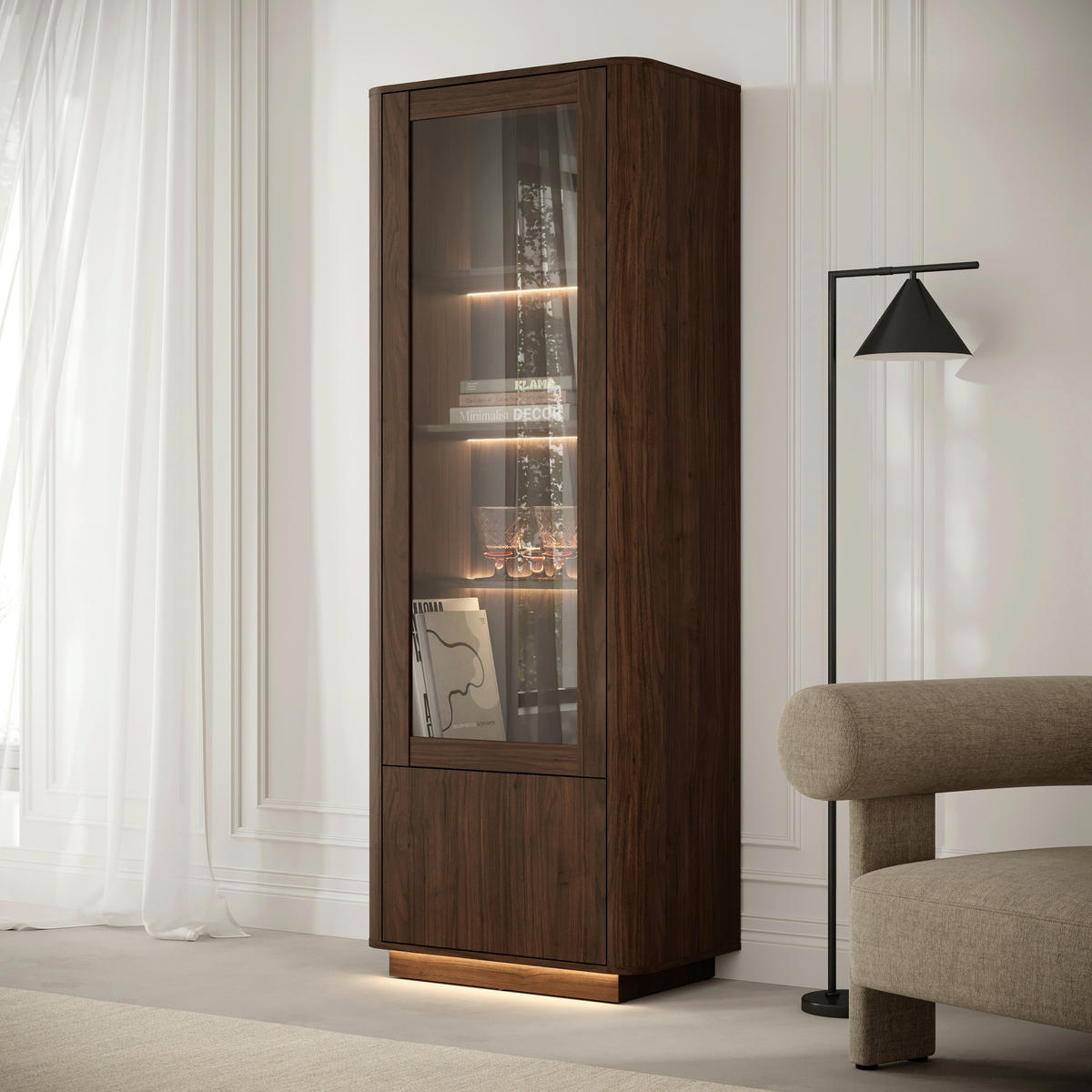 VITRINE  in Kaschmir  - Kaschmir, Design, Holzwerkstoff (200,5/67/40cm) - MID.YOU