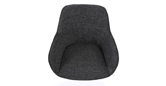 ARMLEHNSTUHL  in Eisen Leinenoptik  - Anthrazit/Schwarz, Design, Textil/Metall (64/84/61cm) - Novel