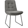 STUHL  in Cord  - Schwarz/Grau, Design, Textil/Metall (49/90/68cm) - Johann Jakob