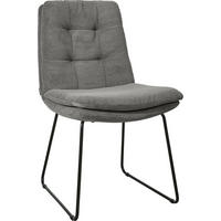 STUHL  in Cord  - Schwarz/Grau, Design, Textil/Metall (49/90/68cm) - Johann Jakob