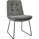 STUHL  in Cord Textil  - Schwarz/Grau, Design, Textil/Metall (49/90/68cm) - Johann Jakob