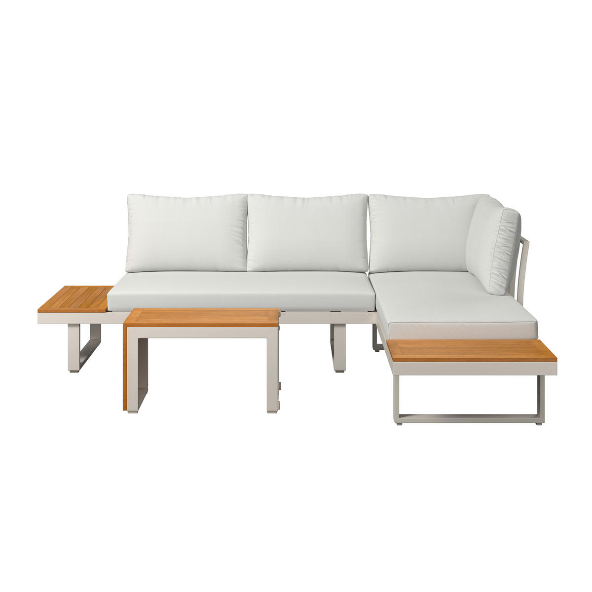 LOUNGE GARNITÚRA    - világosszürke/bézs, Design, textil/fa - Amatio