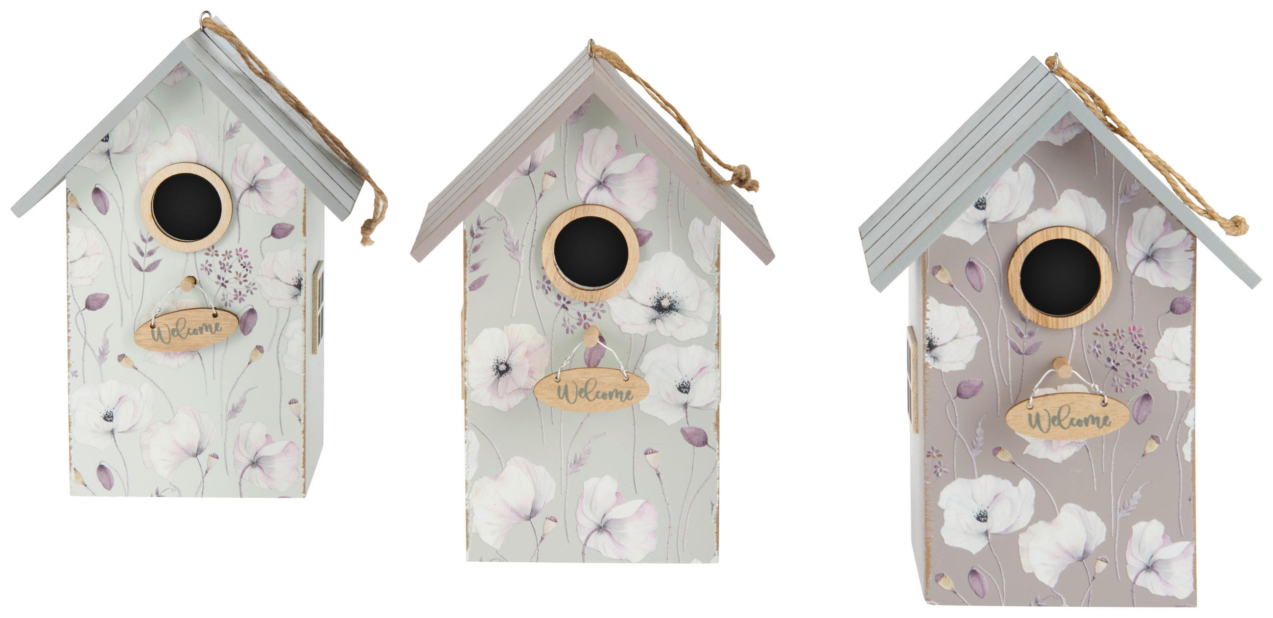 VOGELHAUS - Taupe/Hellgrün, Trend, Holz/Textil (15/12/22cm)