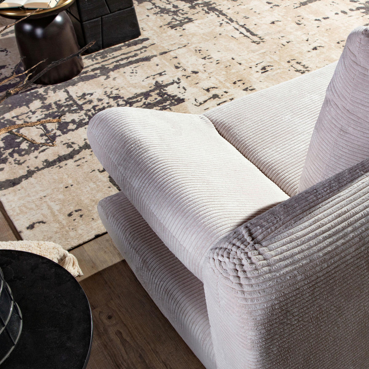 SCHLAFSOFA in Cord Grün  - Naturfarben/Grün, KONVENTIONELL, Holz/Textil (200/75/92cm) - home24