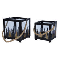 LATERNE  - Klar/Schwarz, KONVENTIONELL, Metall (13,00/13,00/14,50cm) - X-Mas