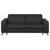 SCHLAFSOFA in Echtleder Schwarz  - Silberfarben/Schwarz, Design, Leder/Metall (204/84/104cm) - Livetastic