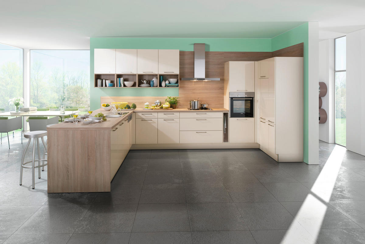 BUCĂTĂRIE LA COMANDĂ   - magnolie, Design, material pe bază de lemn - Moderano