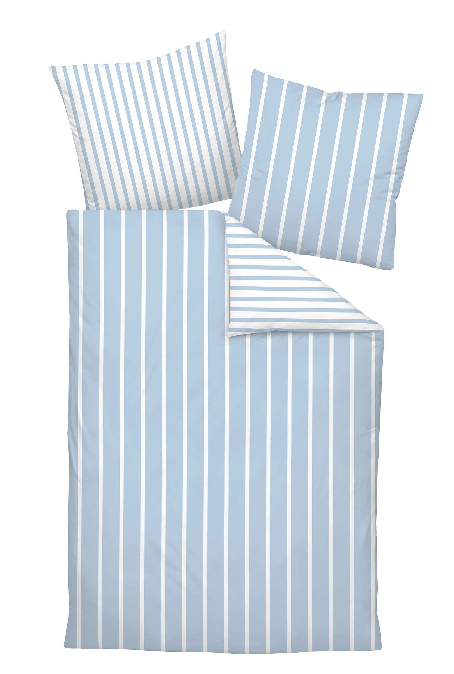 BETTWÄSCHE GENTANO Makosatin 155/200 cm - Blau/Weiß, Design, Textil (155/200cm) - Janine