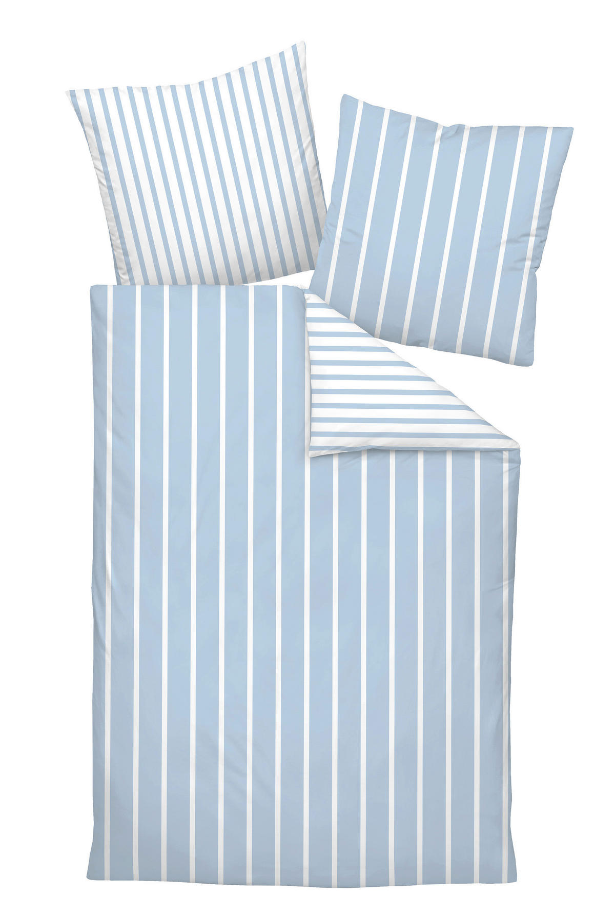 BETTWÄSCHE GENTANO Makosatin 155/200 cm  - Blau/Weiß, Design, Textil (155/200cm) - Janine