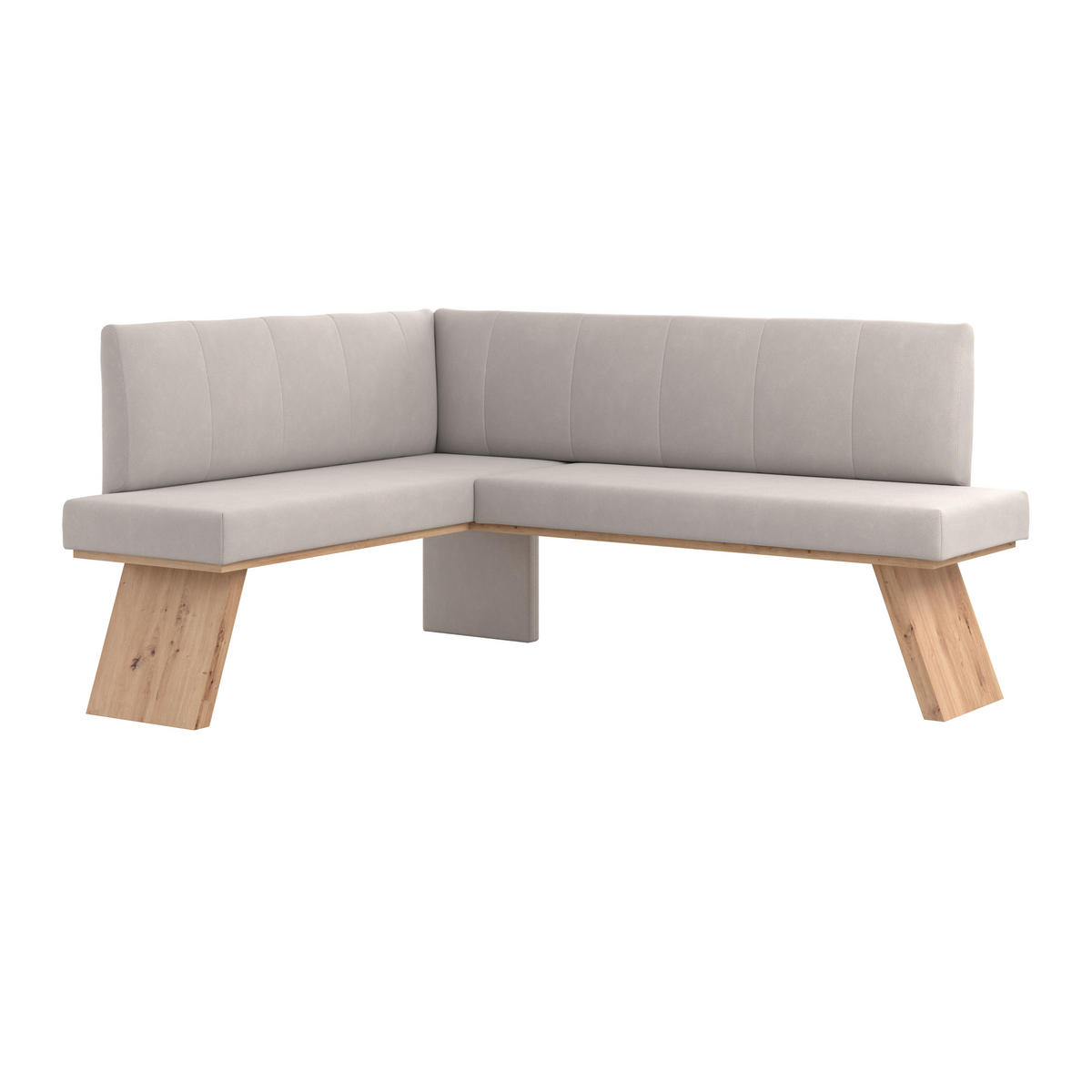 ECKBANK 140/160 cm Webstoff Weiß   - Eichefarben/Weiß, KONVENTIONELL, Textil (140/160cm) - Livetastic