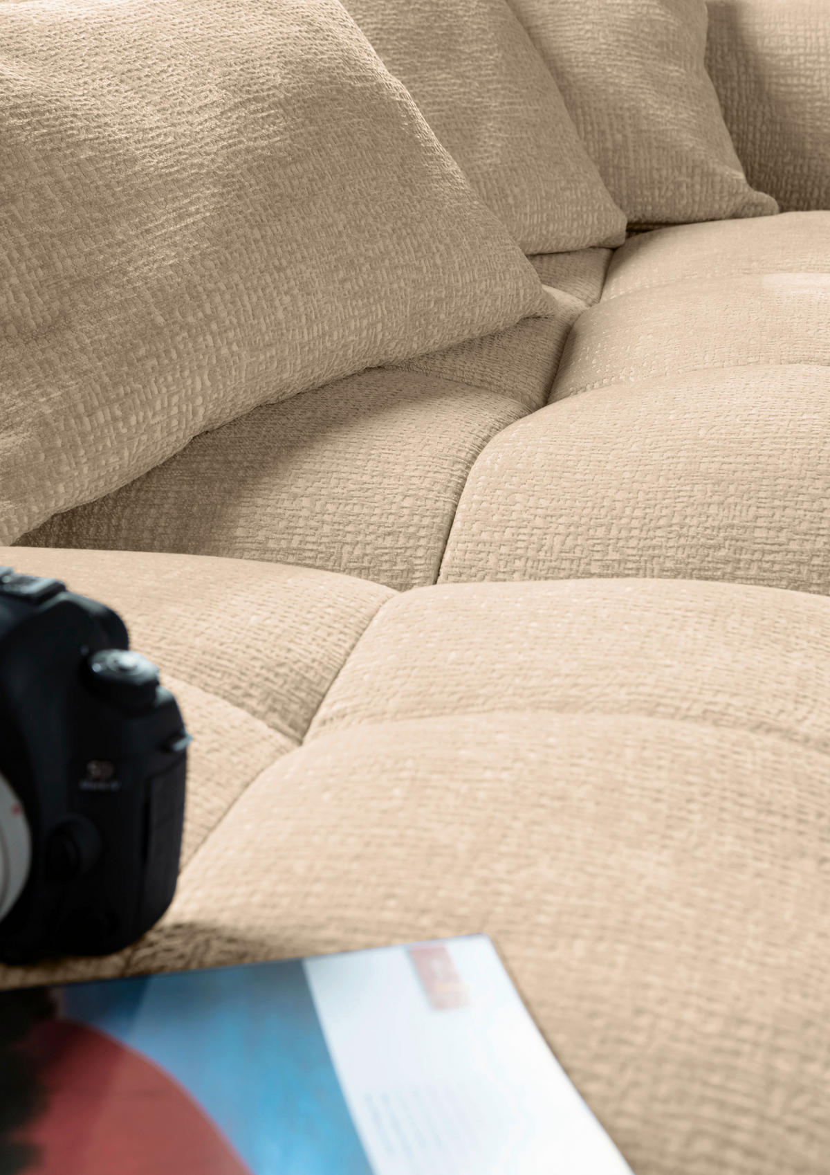 ECKSOFA in Flachgewebe Schlammfarben  - Schlammfarben/Schwarz, Konventionell, Kunststoff/Textil (280/170cm) - Carryhome