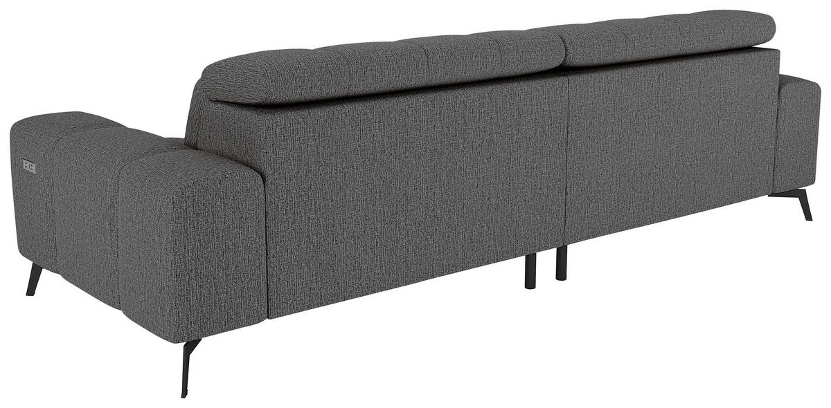 BIGSOFA Chenille Anthrazit  - Anthrazit/Schwarz, MODERN, Textil/Metall (300/112/121cm) - Xora