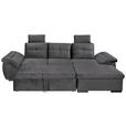 ECKSOFA  in Mikrovelours Grau  - Schwarz/Grau, KONVENTIONELL, Kunststoff/Textil (275/170cm) - Carryhome