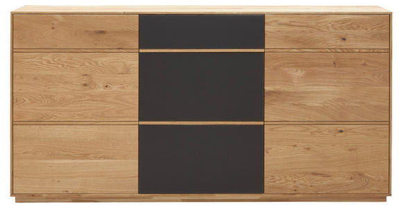 SIDEBOARD in 177/89/42 cm - Eichefarben/Anthrazit, Natur, Glas/Holz (177/89/42cm) - Waldwelt