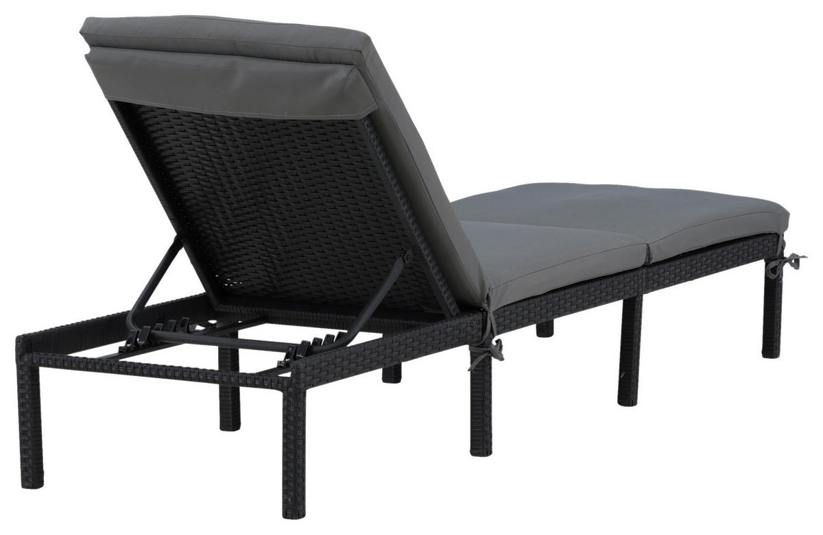 SONNENLIEGE 59/84/198 cm  - Schwarz, KONVENTIONELL, Kunststoff (59/84/198cm) - Gardenson