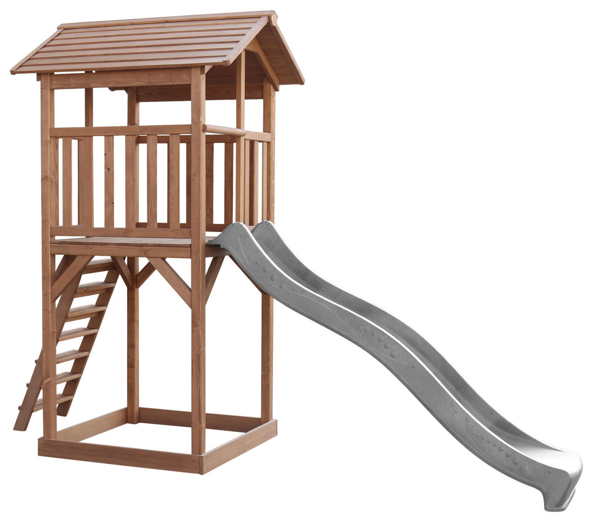 SPIELTURM 111,2/241,9/349 cm  - Braun/Grau, Konventionell, Holz/Kunststoff (111,2/241,9/349cm)