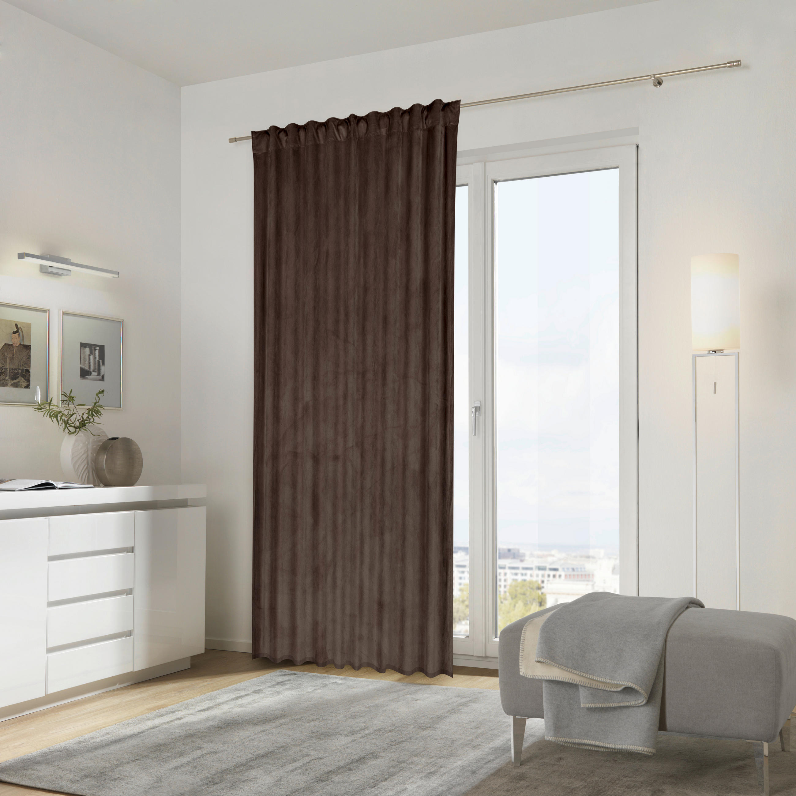 FERTIGVORHANG ZENATO blickdicht 135/245 cm - Dunkelbraun, KONVENTIONELL, Textil (135/245cm) - Ambiente
