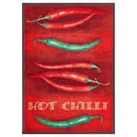 KÜCHENTEPPICH 75/120 cm Hot Chilli Grün, Rot  - Rot/Grün, KONVENTIONELL, Kunststoff/Textil (75/120cm) - wash+dry