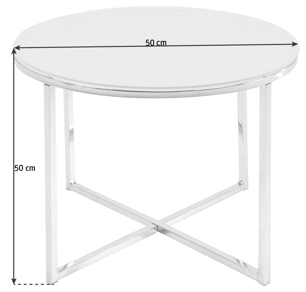 BEISTELLTISCH 50/50/50 cm Klar  - Klar/Chromfarben, Basics, Glas/Metall (50/50/50cm) - Livetastic