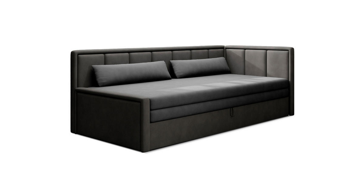Recamier extensibil, antracit, negru, chenille