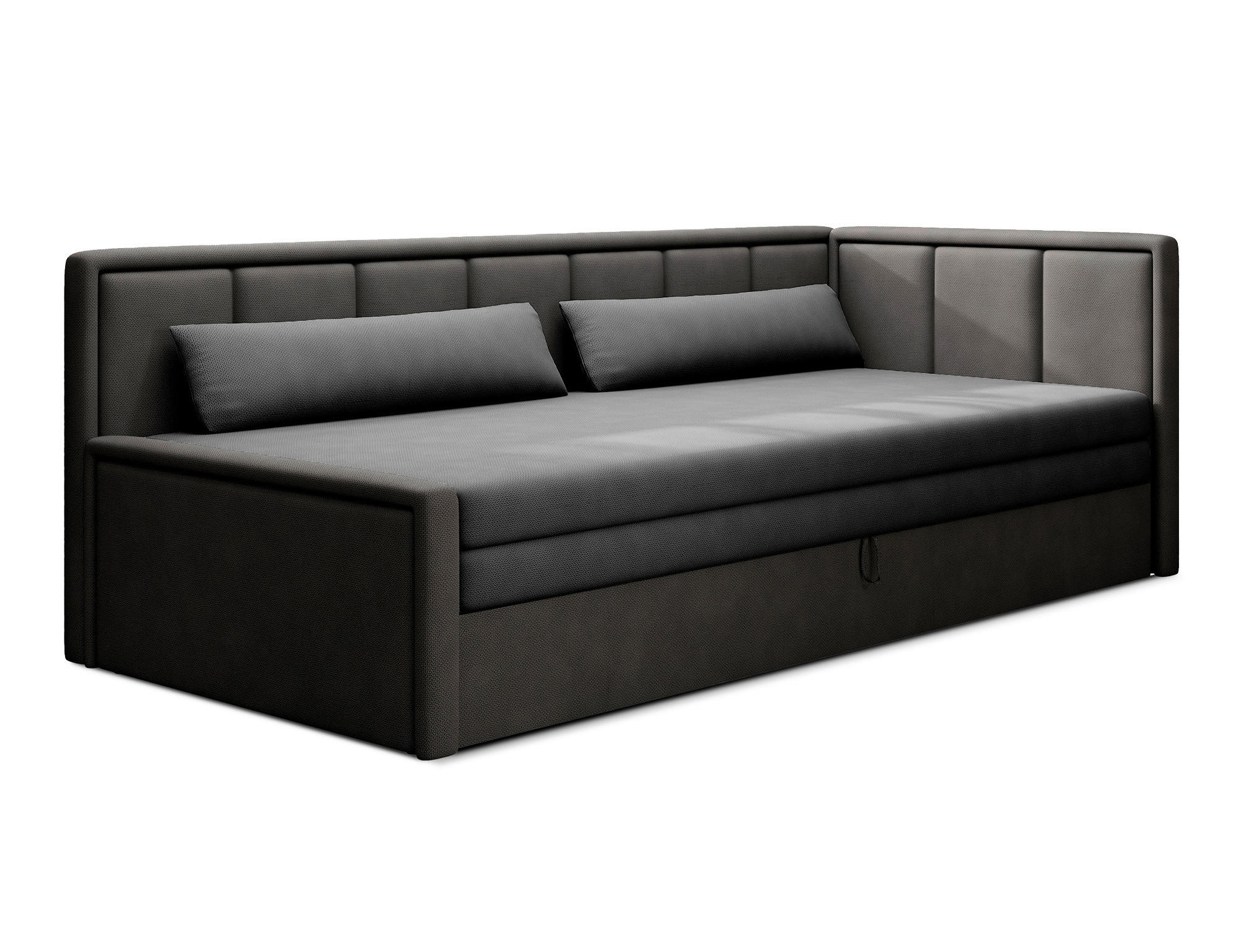 Recamier in textil antracit, negru