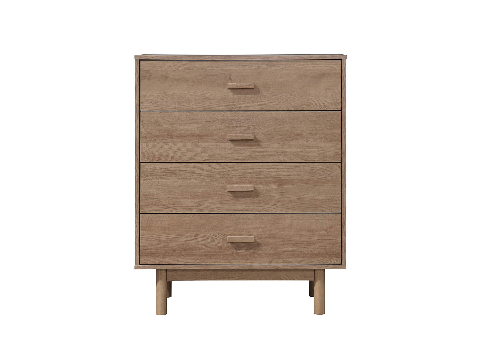 KOMMODE Melanie, 80/100/44 cm, 4 Schublade(n)  - Eichefarben, Design, Holzwerkstoff (80/100/44cm) - MID.YOU