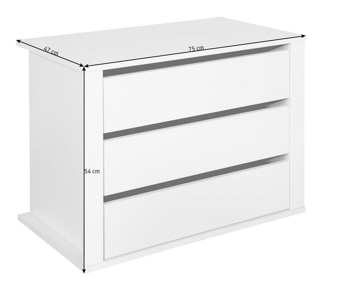 SCHUBKASTENEINSATZ 75/54/47 cm   - Weiß, KONVENTIONELL, Holzwerkstoff (75/54/47cm) - Boxxx