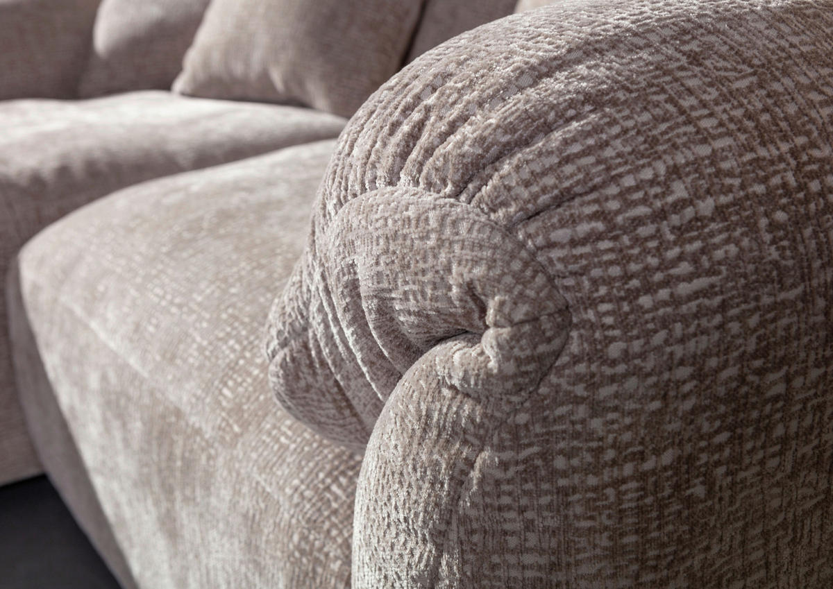 ECKSOFA in Flachgewebe Braun  - Creme/Schwarz, Modern, Kunststoff/Textil (178/231cm) - Carryhome