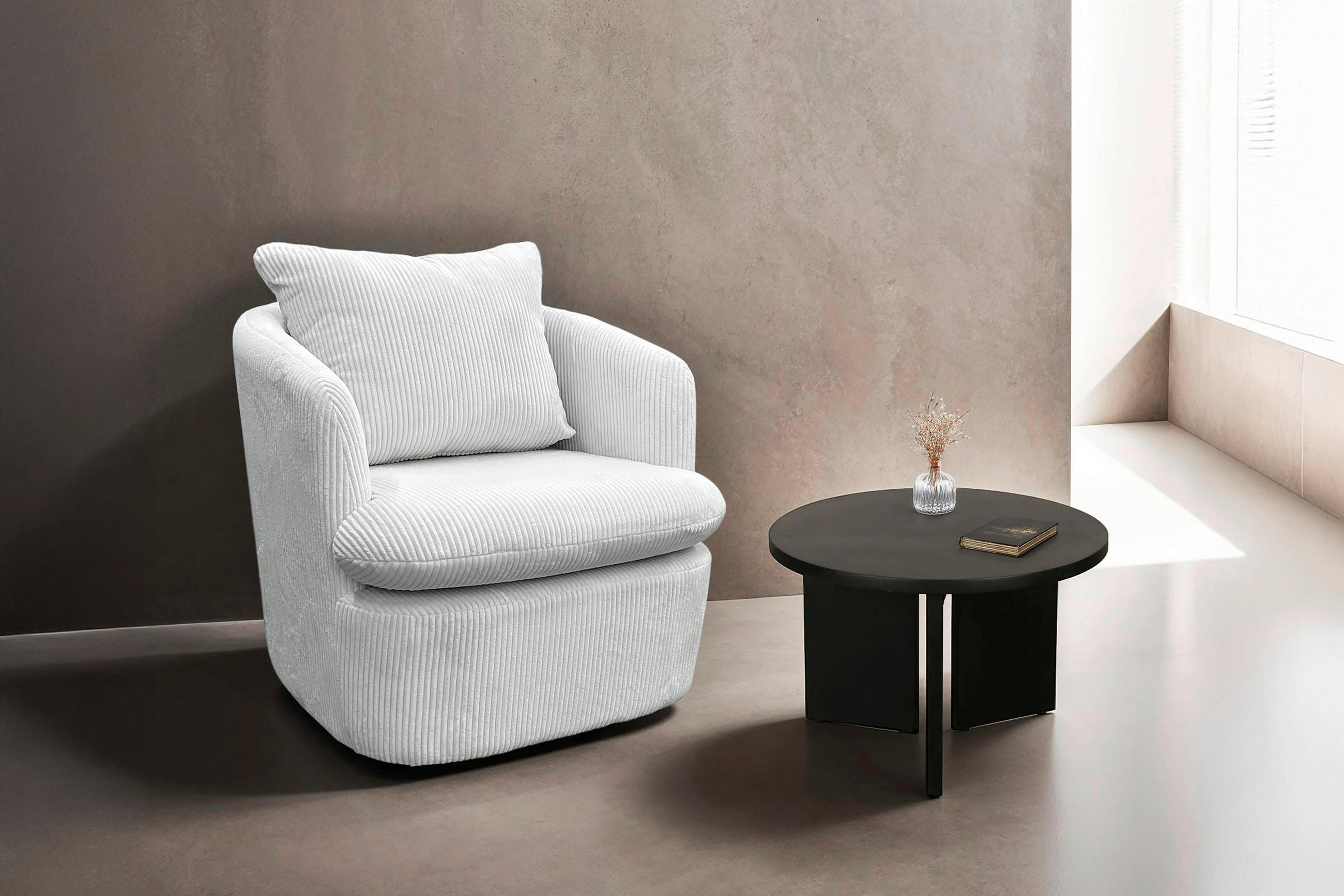 COUCHTISCH Akazie massiv rund Schwarz  - Schwarz, Design, Holz (60/41/60cm) - MID.YOU