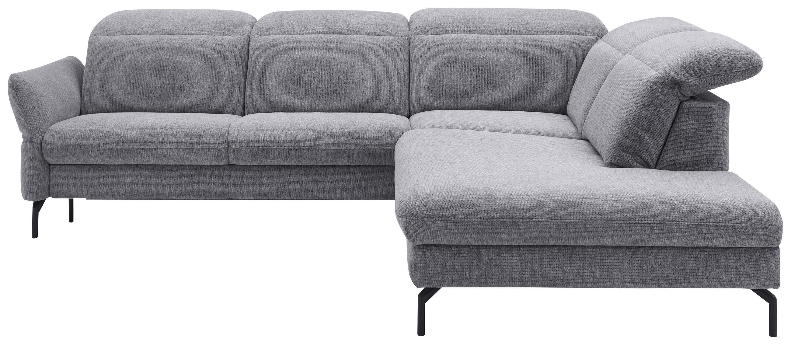 WOHNLANDSCHAFT in Flachgewebe Grau  - Schwarz/Grau, Design, Textil/Metall (299/233cm) - Dieter Knoll