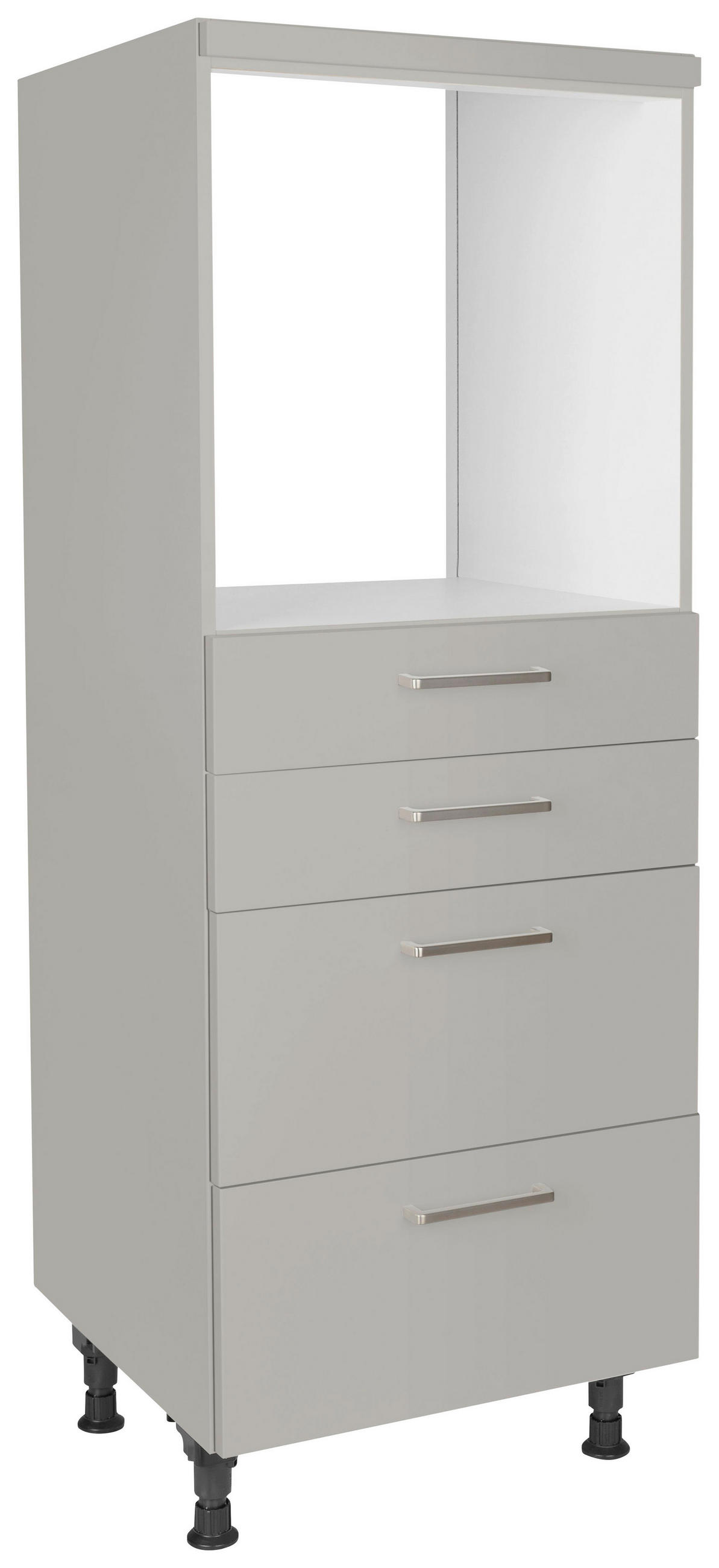 GERÄTEUMBAUSCHRANK 60/168/58 cm  in Grau  - Edelstahlfarben/Grau, MODERN, Holzwerkstoff/Metall (60/168/58cm) - Nobilia