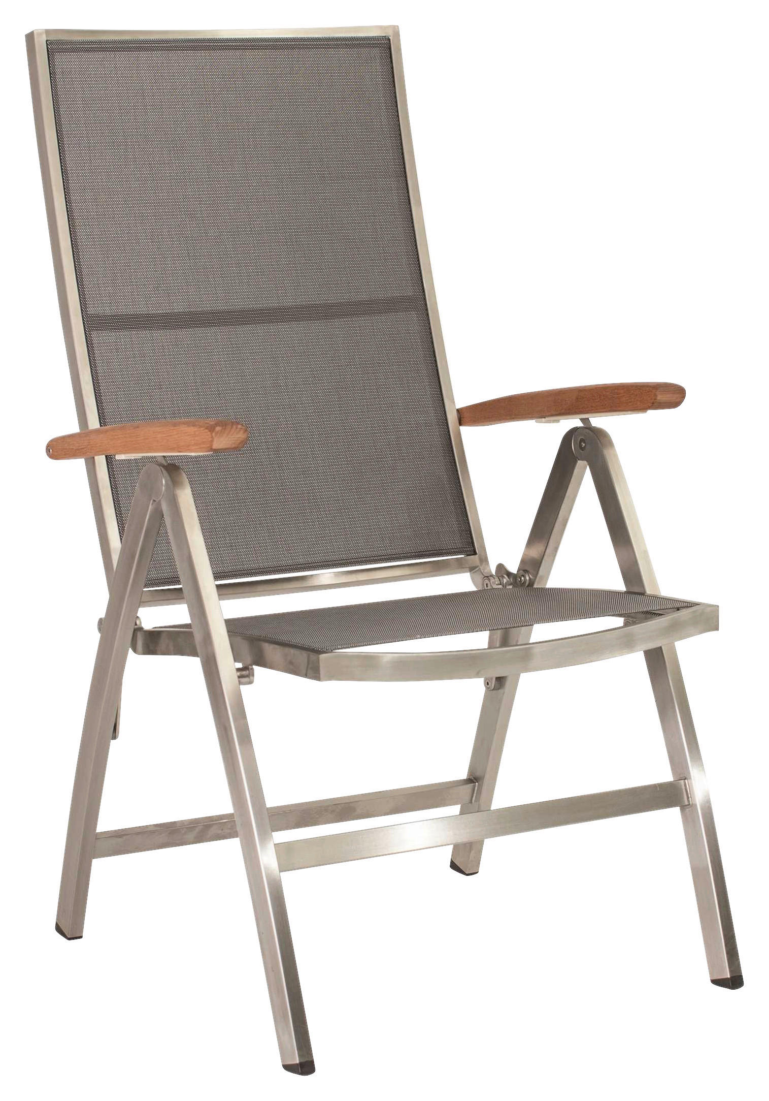 KLAPPSESSEL Grau, Silberfarben  - Silberfarben/Grau, Basics, Holz/Textil (60/110/69cm) - Stern