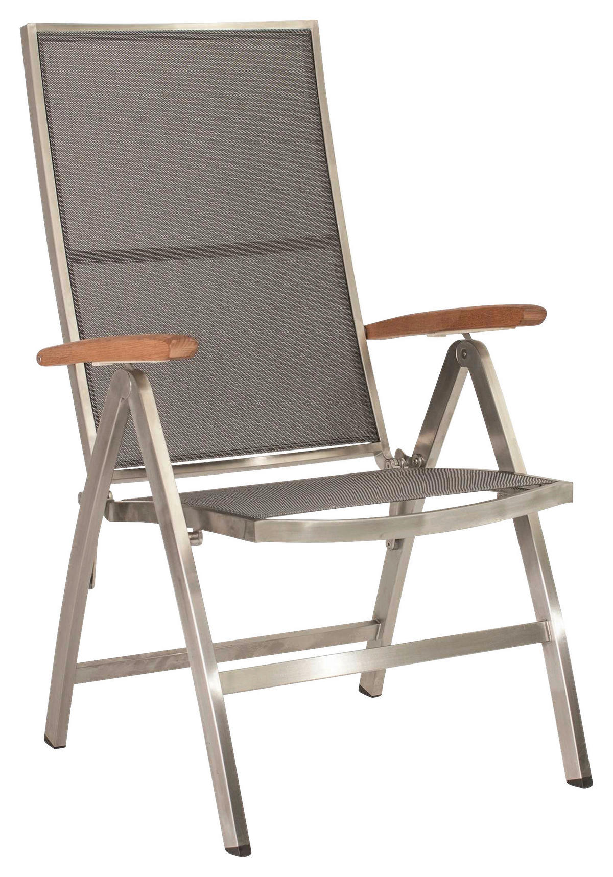 KLAPPSESSEL Grau, Silberfarben  - Silberfarben/Grau, Basics, Holz/Textil (60/110/69cm) - Stern