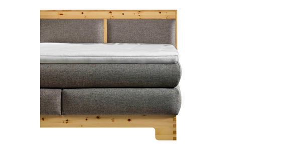 BOXSPRINGBETT 180/200 cm  in Zirbelkieferfarben, Hellgrau  - Zirbelkieferfarben/Hellgrau, Natur, Holz/Textil (180/200cm) - Linea Natura