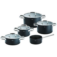 KOCHTOPFSET EBONIC 5-teilig  - Schwarz, Basics, Metall (57/32cm) - Rösle