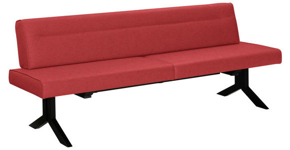 SITZBANK 220/87/70-86 cm  in Rot  - Rot/Schwarz, KONVENTIONELL, Textil/Metall (220/87/70-86cm) - Moderano