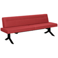 SITZBANK in Metall, Textil Rot  - Rot/Schwarz, Konventionell, Textil/Metall (220/87/70cm) - Moderano