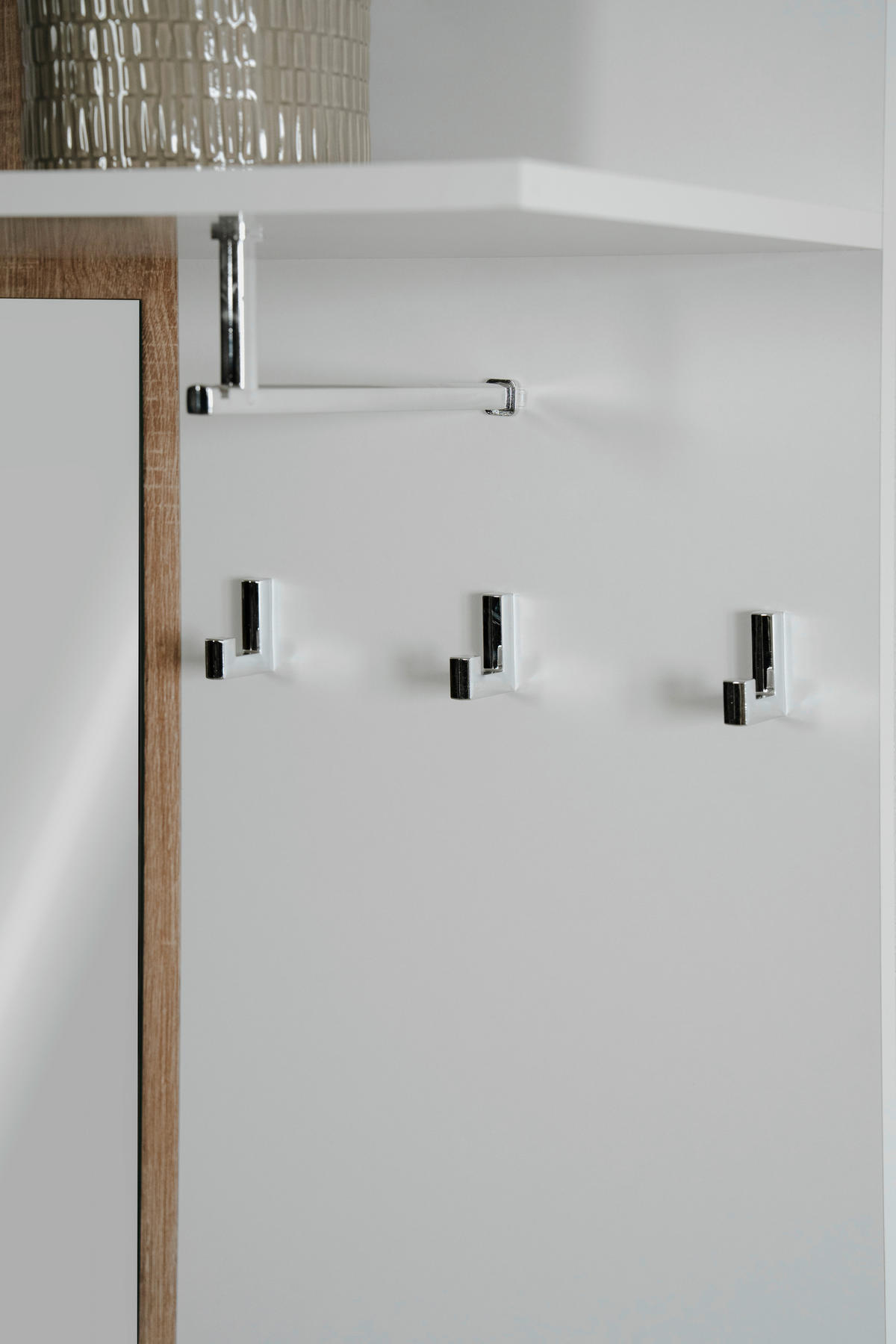 GARDEROBE 3-teilig  in 68/195/32 cm  - Weiss/Sonoma Eiche, Design, Glas/Holzwerkstoff (68/195/32cm) - MID.YOU