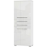 VEČNAMENSKA OMARA, bela, bela, visoki sijaj - barve niklja/bela, Moderno, umetna masa/leseni material (76/194/35cm) - Voleo