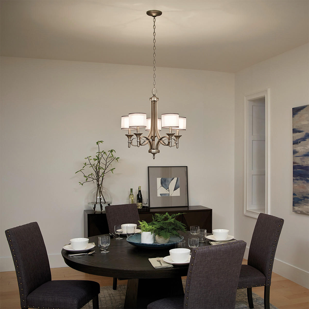 KRONLEUCHTER 63.5/75.6 cm   - Silberfarben, KONVENTIONELL, Glas/Metall (63.5/75.6cm) - Elstead Lighting