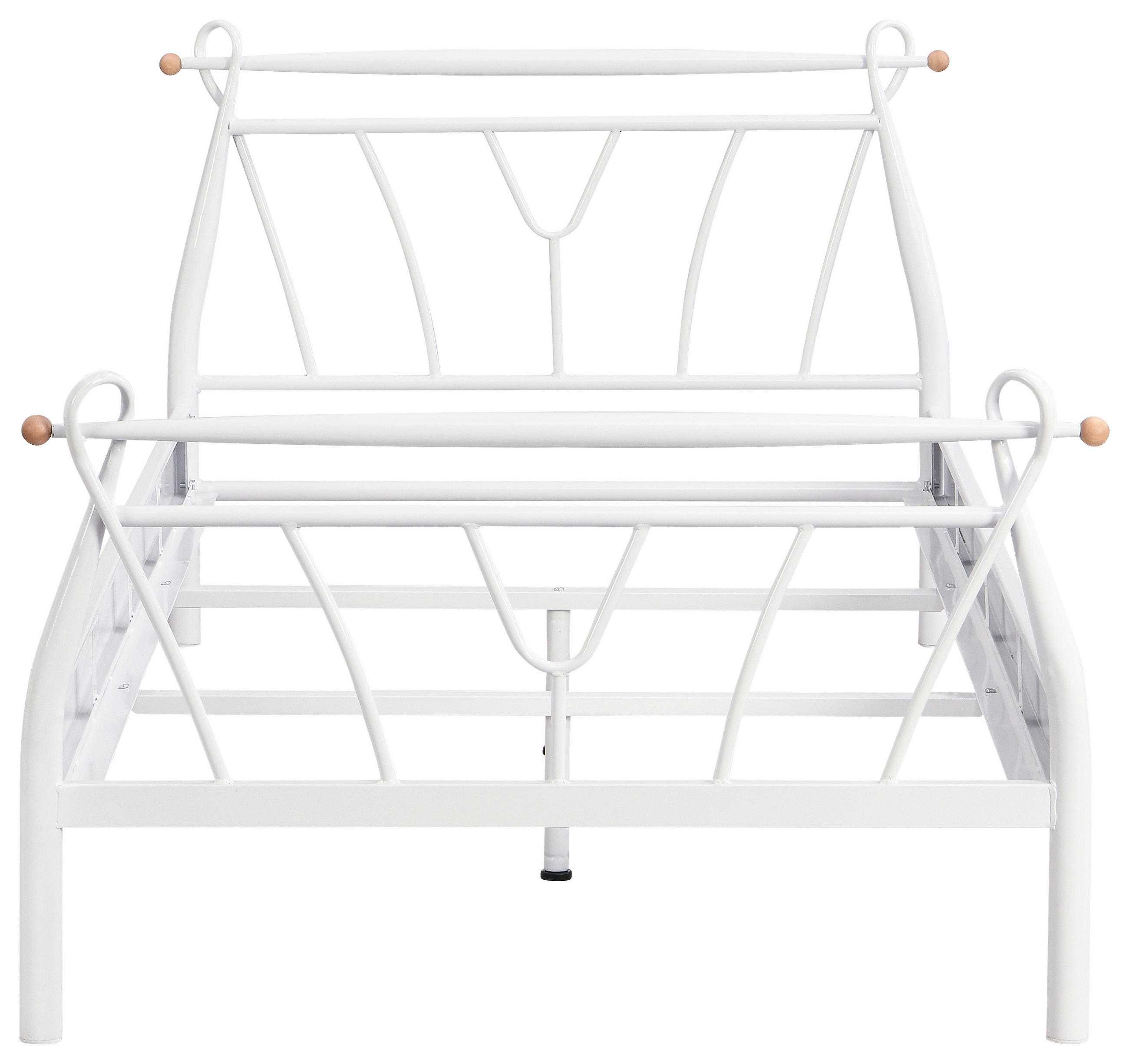 KOVOVÁ POSTEL, 90/200 cm bílá - bílá, Basics, kov (90/200cm) - Carryhome