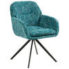 ARMLEHNSTUHL  in Eisen Chenille  - Blau/Schwarz, Design, Textil/Metall (62/82,5/66cm) - Stylife