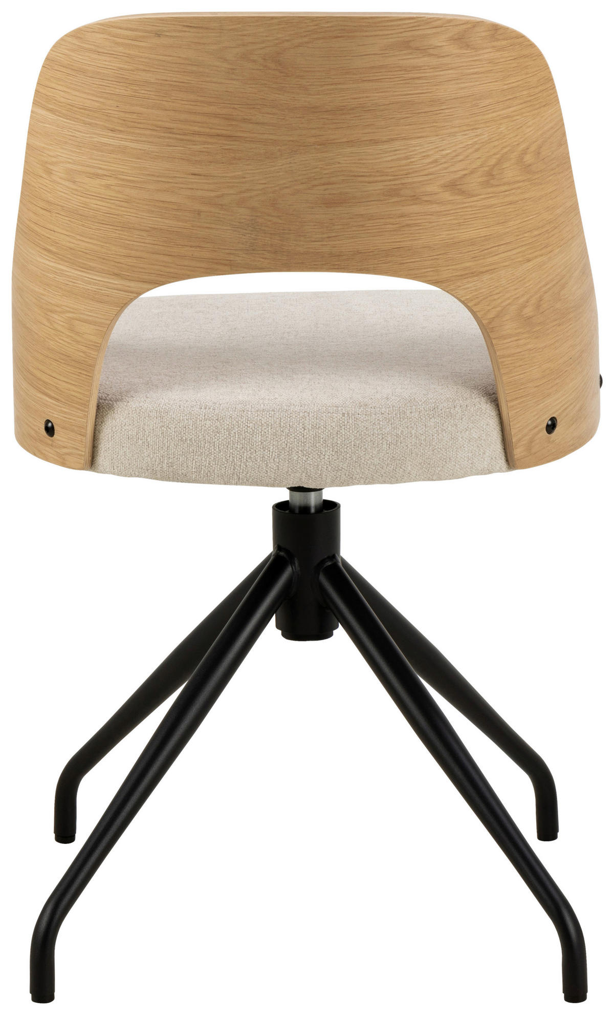 STOL, tekstil, leseni material barve hrasta, bež  - črna/barve hrasta, Moderno, kovina/tekstil (48/79/53cm) - MID.YOU