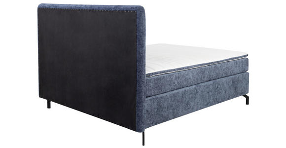 BOXSPRINGBETT 180/200 cm  in Blau  - Blau/Schwarz, Design, Textil/Metall (180/200cm) - Esposa