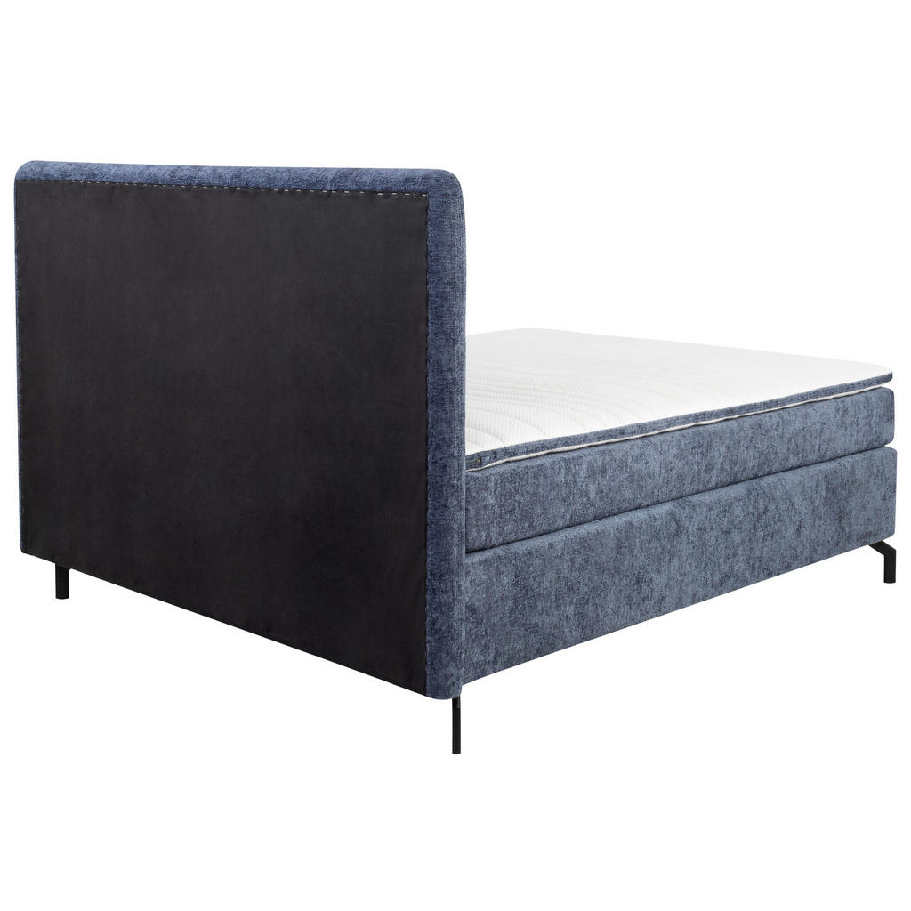 Thumbnail - Esposa Boxspringbett, Blau, Textil, H2 + H3, Höhe ca. 17 cm, 180x200 cm, Stoffauswahl, Topper durchgehend, Matratze in v...